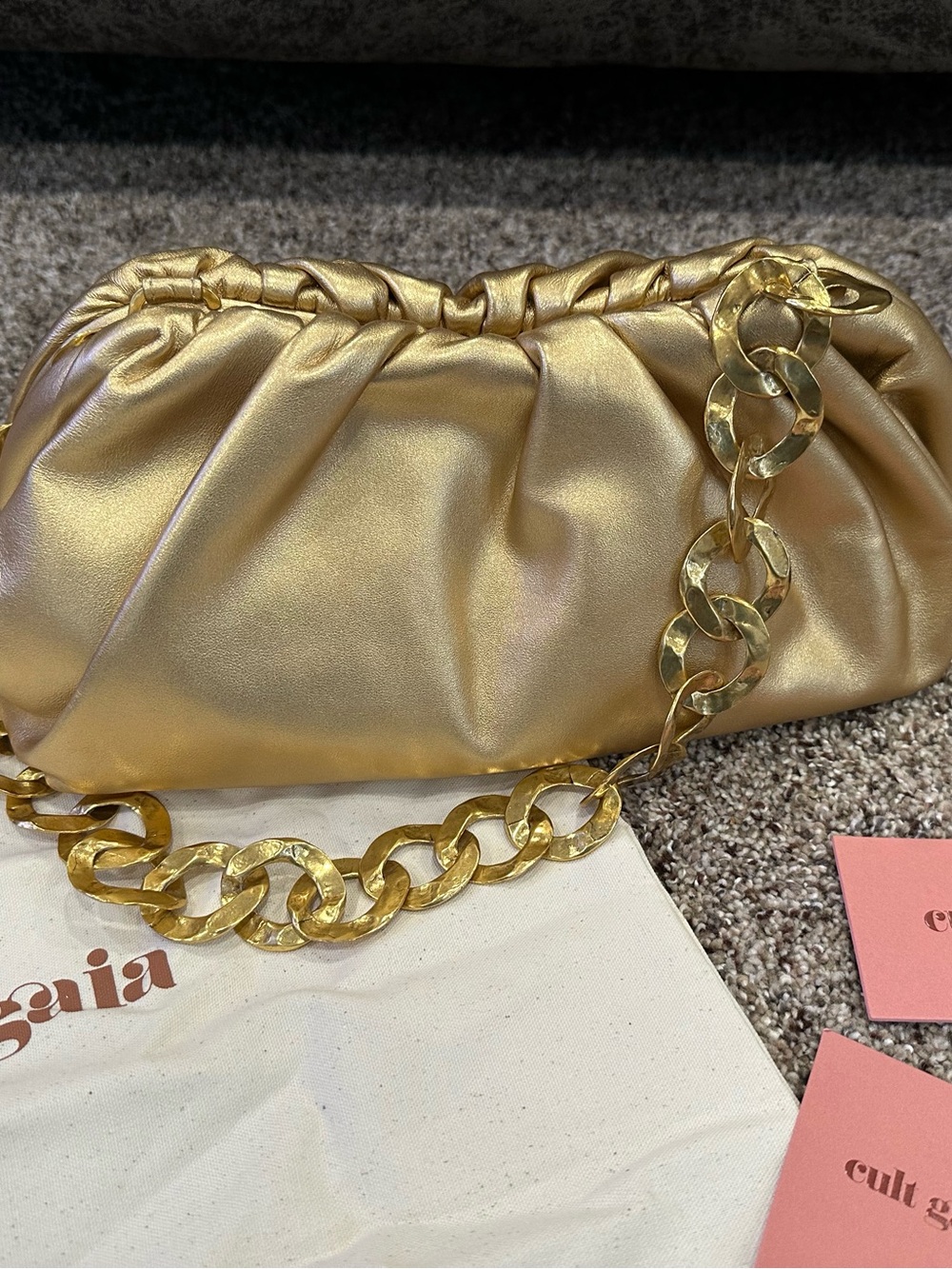 Cult Gaia Dulce Shoulder Bag Brass Gold NEW - Picture 2 of 7